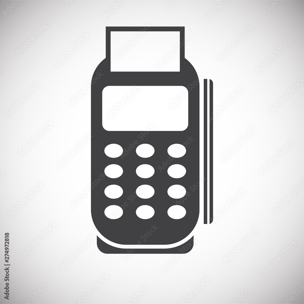 Poster pos terminal icon on background for graphic and web design. simple illustration. internet concept sy