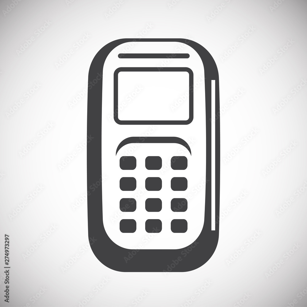 Poster pos terminal icon on background for graphic and web design. simple illustration. internet concept sy
