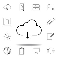 download data cloud outline icon. Detailed set of unigrid multimedia illustrations icons. Can be used for web, logo, mobile app, UI, UX