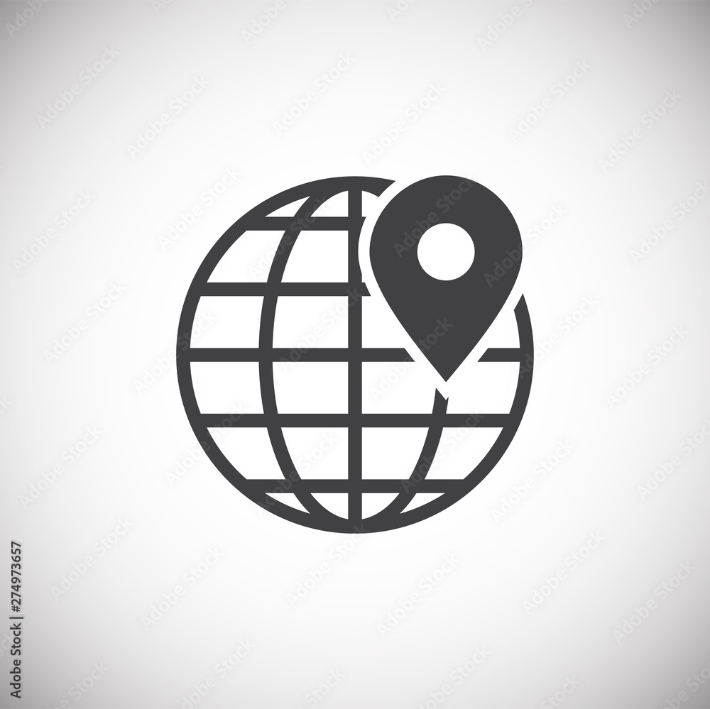 Poster geolocation related icon on background for graphic and web design. simple illustration. internet con