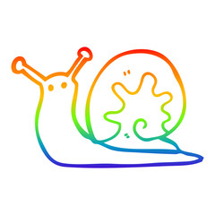 rainbow gradient line drawing cartoon snail