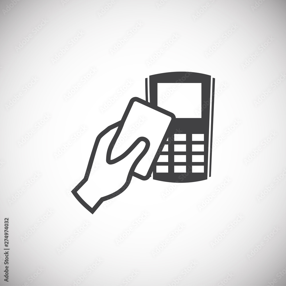 Poster pos terminal icon on background for graphic and web design. simple illustration. internet concept sy