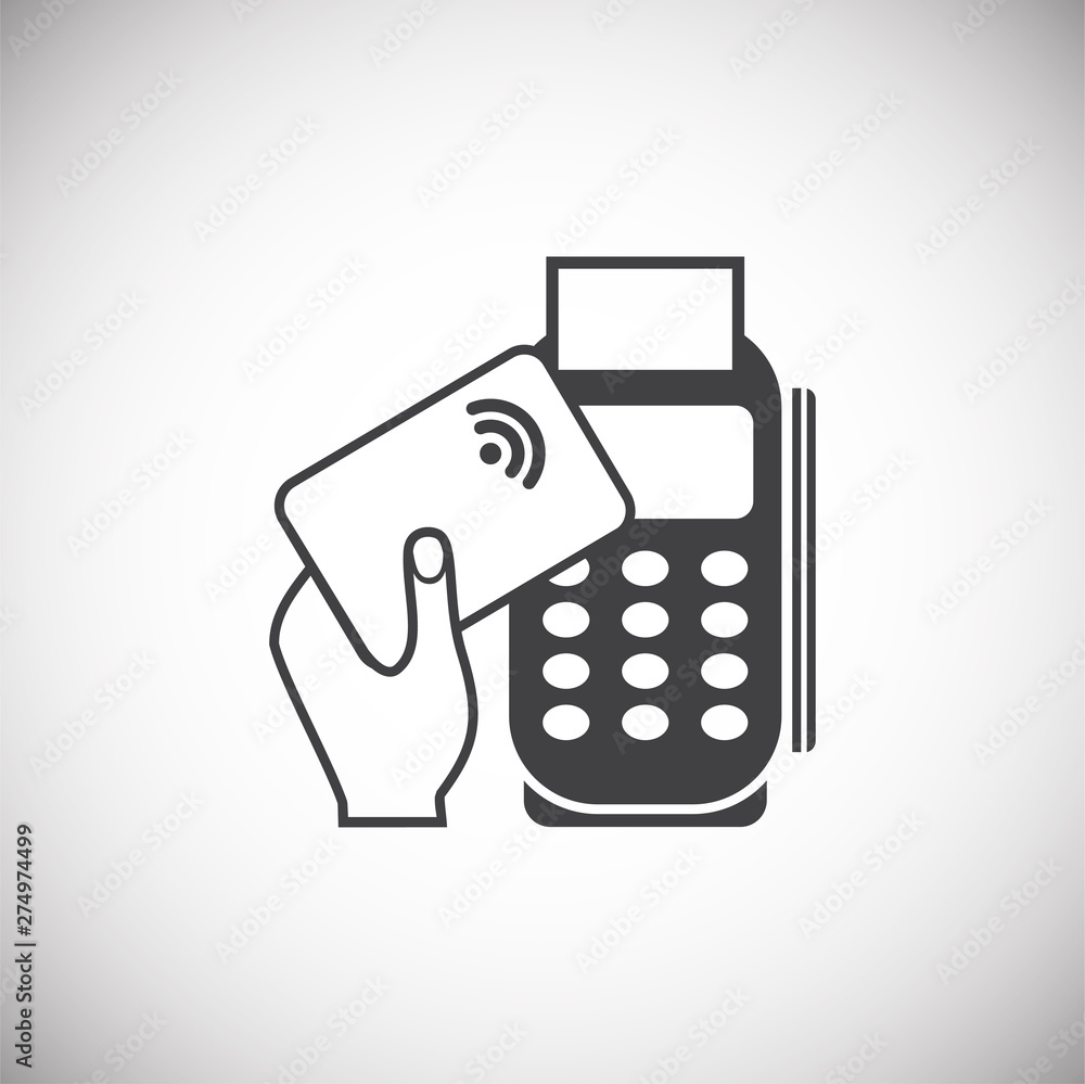Poster pos terminal icon on background for graphic and web design. simple illustration. internet concept sy