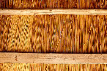 Old village roof made of straw