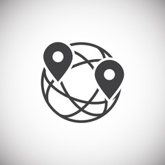 Geolocation related icon on background for graphic and web design. Simple illustration. Internet concept symbol for website button or mobile app.