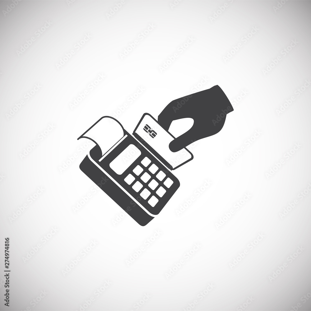 Poster pos terminal icon on background for graphic and web design. simple illustration. internet concept sy