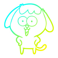 cold gradient line drawing cute cartoon dog