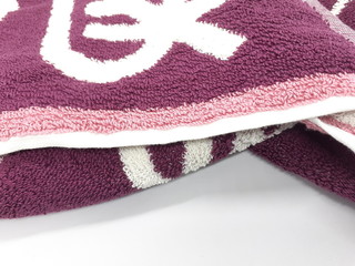 Beautiful Unique Modern Girly Towel for Bathroom Tools Design in White Isolated Background
