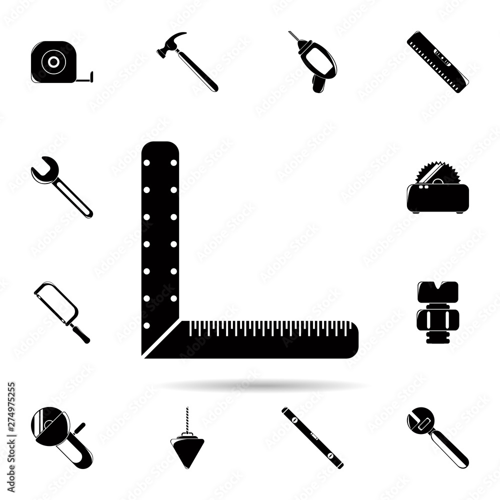 Poster angle ruler icon. universal set of construction tools for website design and development, app develo