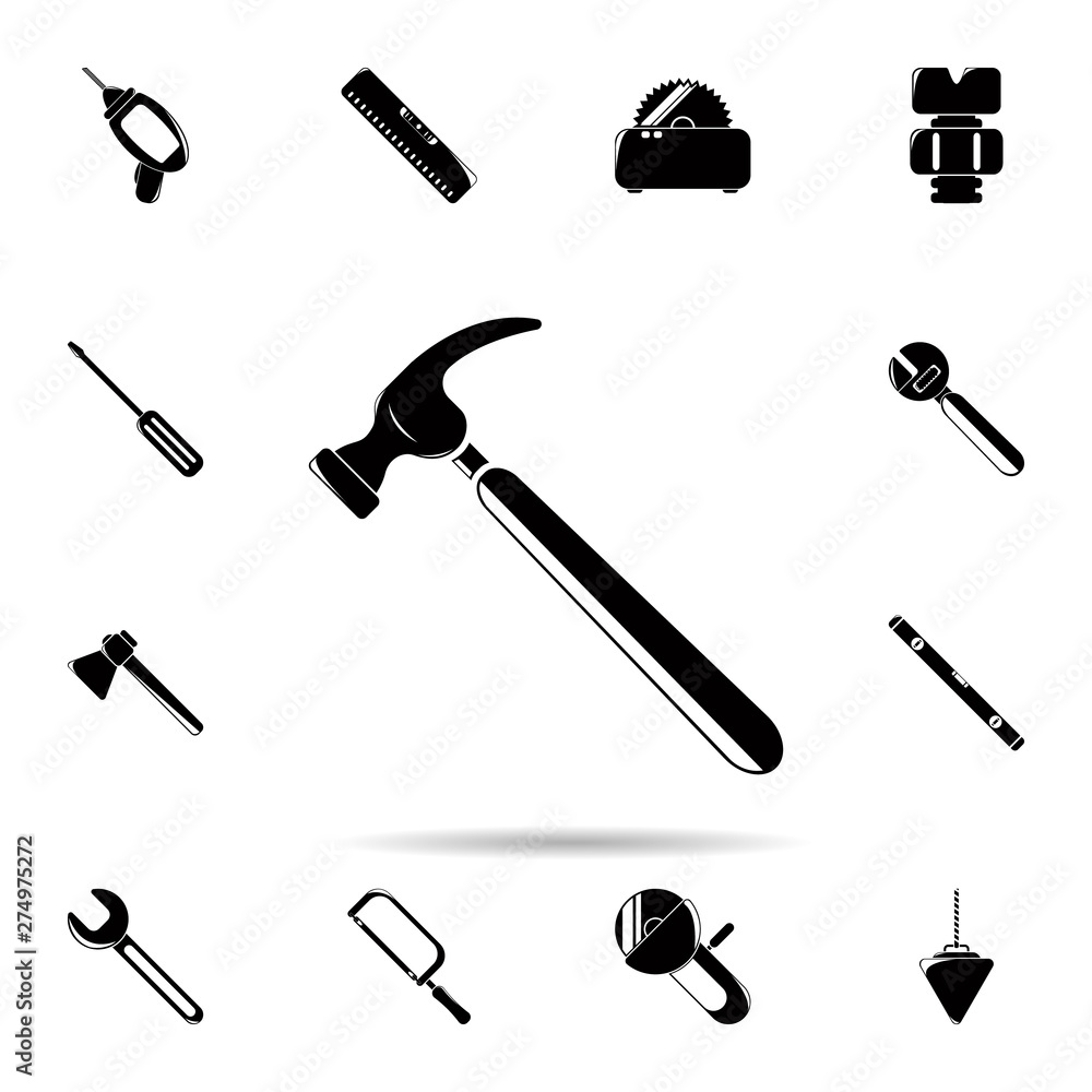 Aufkleber a hammer icon. universal set of construction tools for website design and development, app developme