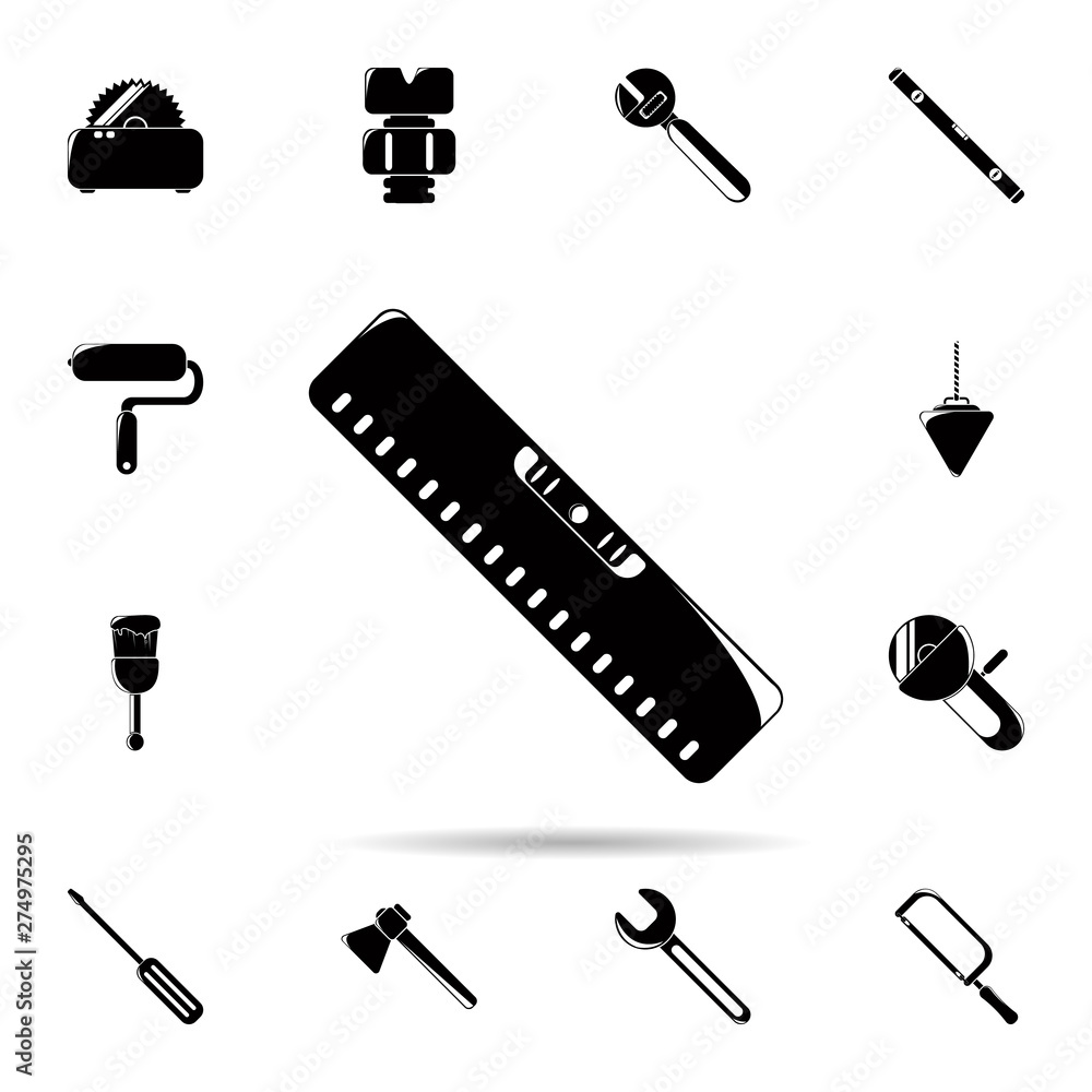 Poster building level meter icon. universal set of construction tools for website design and development, a