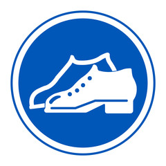 Symbol Enclosed Shoes Are Required In The Manufacturing Area sign Isolate On White Background,Vector Illustration EPS.10
