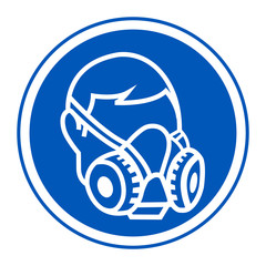 Symbol Wear Respirator sign Isolate On White Background,Vector Illustration EPS.10