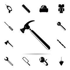 A hammer icon. Universal set of construction tools for website design and development, app development