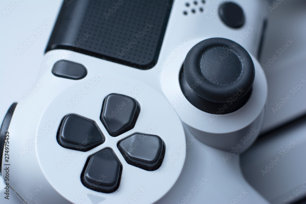Poster macro gamepad. video game controller. close up.
