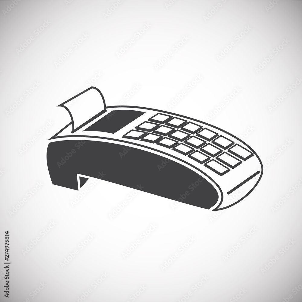 Poster pos terminal icon on background for graphic and web design. simple illustration. internet concept sy