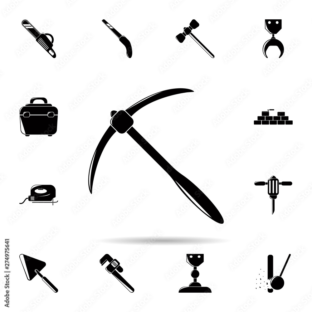 Poster pick icon. universal set of construction tools for website design and development, app development