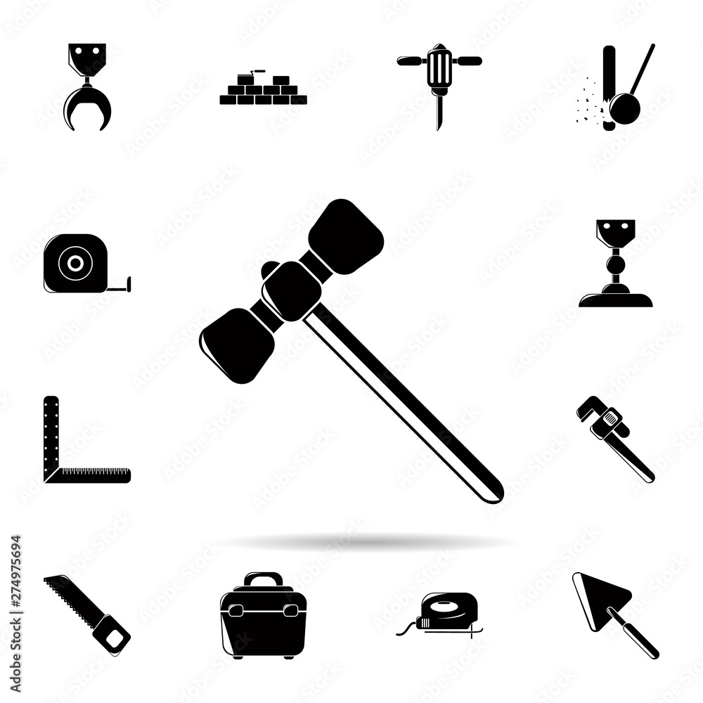 Poster a hammer icon. universal set of construction tools for website design and development, app developme