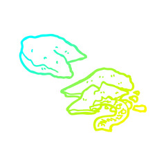 cold gradient line drawing cartoon fortune cookies