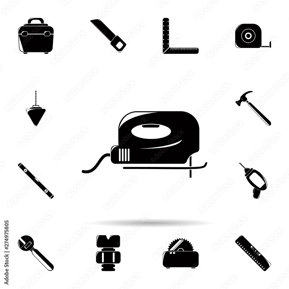 Poster saw icon. universal set of construction tools for website design and development, app development