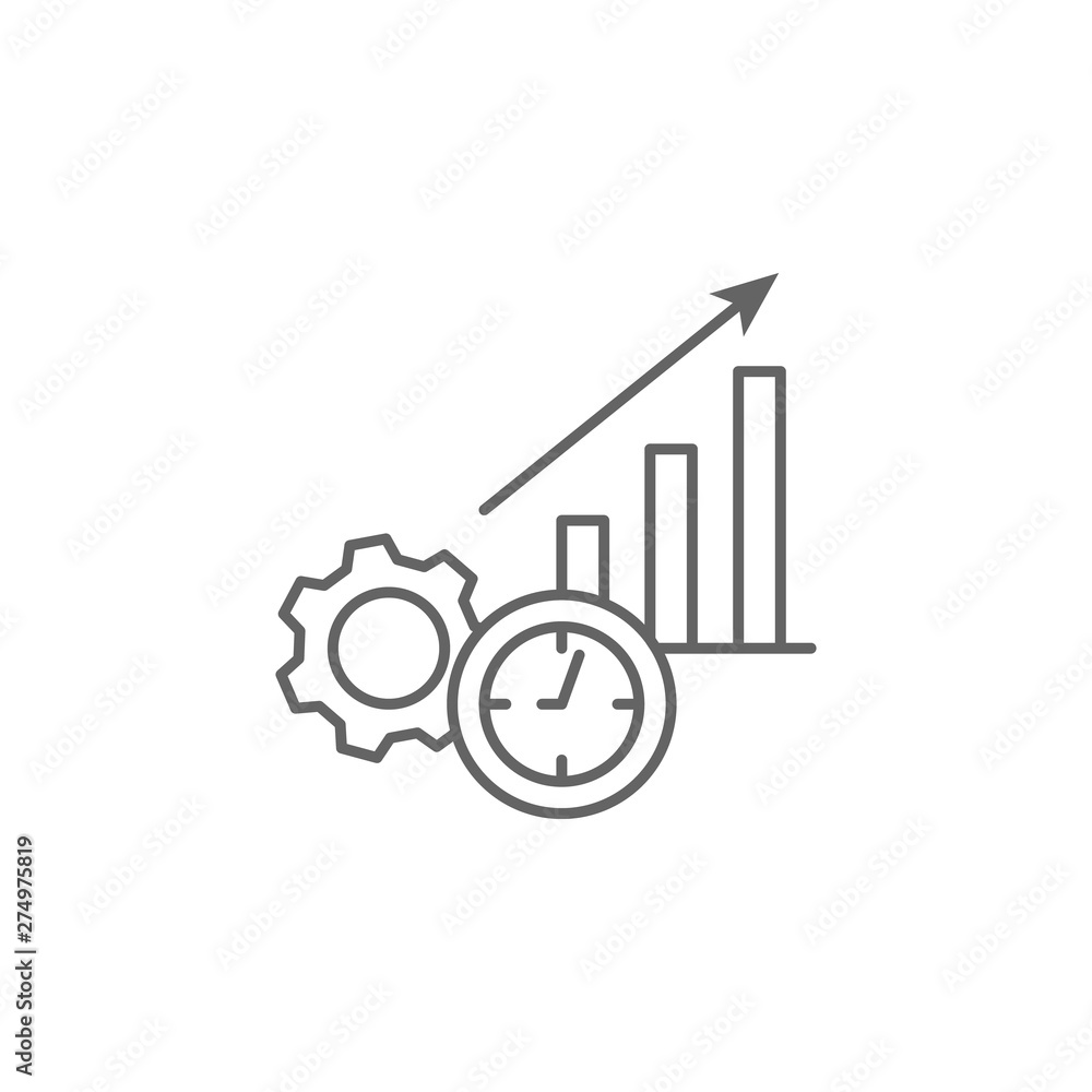 Poster statistics, time management icon. element of time management icon. thin line icon for website design