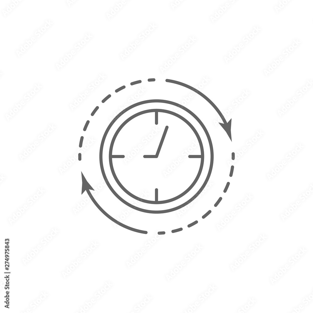 Poster clock, time management icon. element of time management icon. thin line icon for website design and 