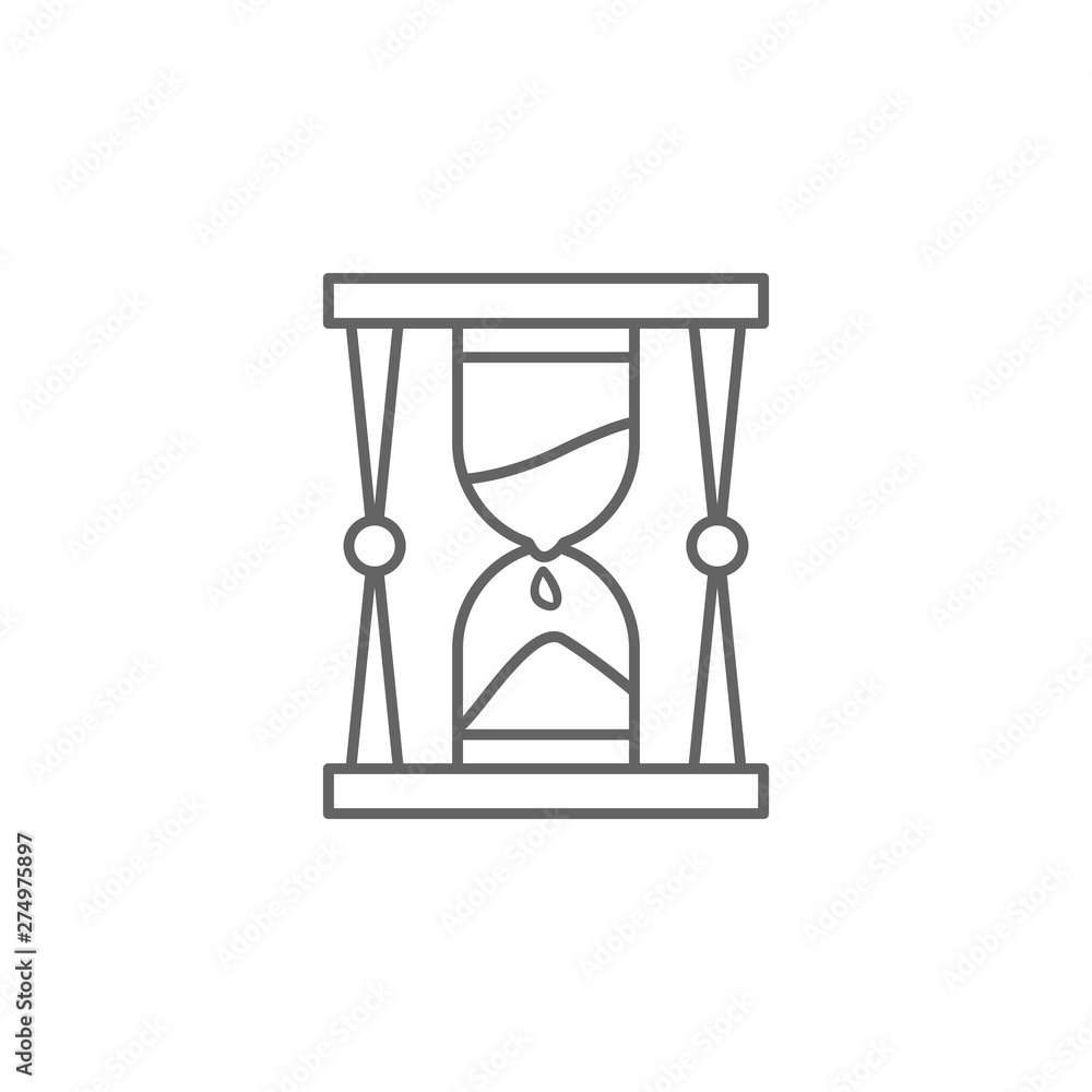 Poster hourglass, time management icon. element of time management icon. thin line icon for website design 