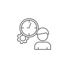 Worker, time management icon. Element of time management icon. Thin line icon for website design and development, app development