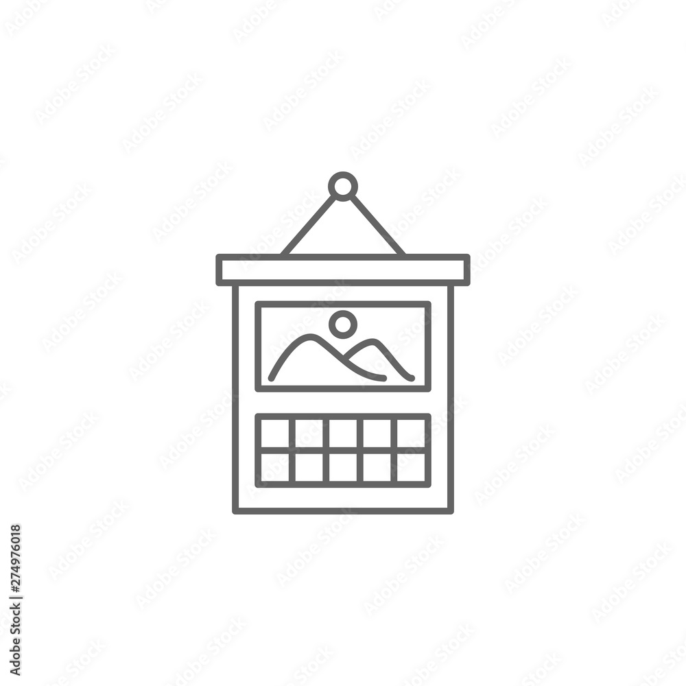 Aufkleber wall calendar, time management icon. element of time management icon. thin line icon for website des