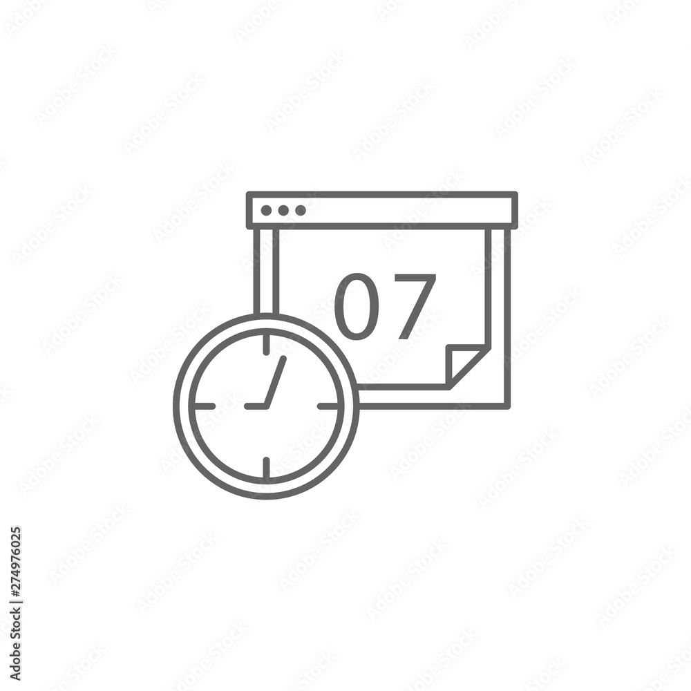 Aufkleber calendar, time management icon. element of time management icon. thin line icon for website design a