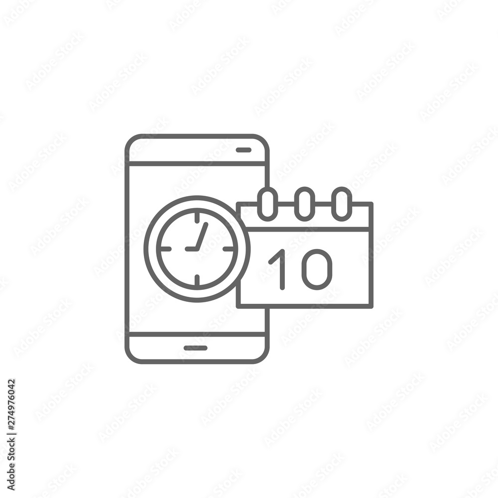 Poster deadline, time management icon. element of time management icon. thin line icon for website design a