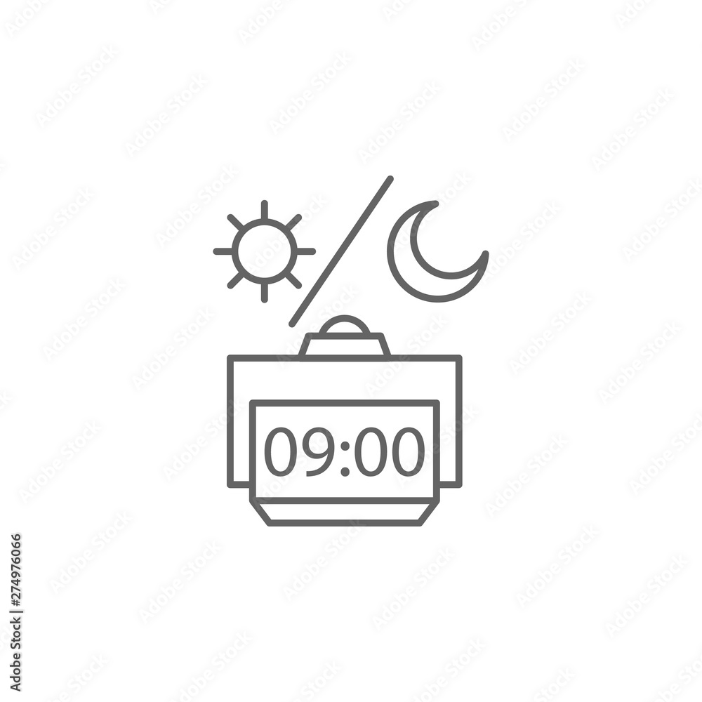 Poster table clock, time management icon. element of time management icon. thin line icon for website desig