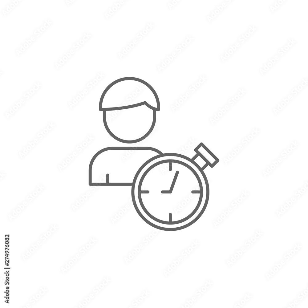 Poster businessman, time management icon. element of time management icon. thin line icon for website desig