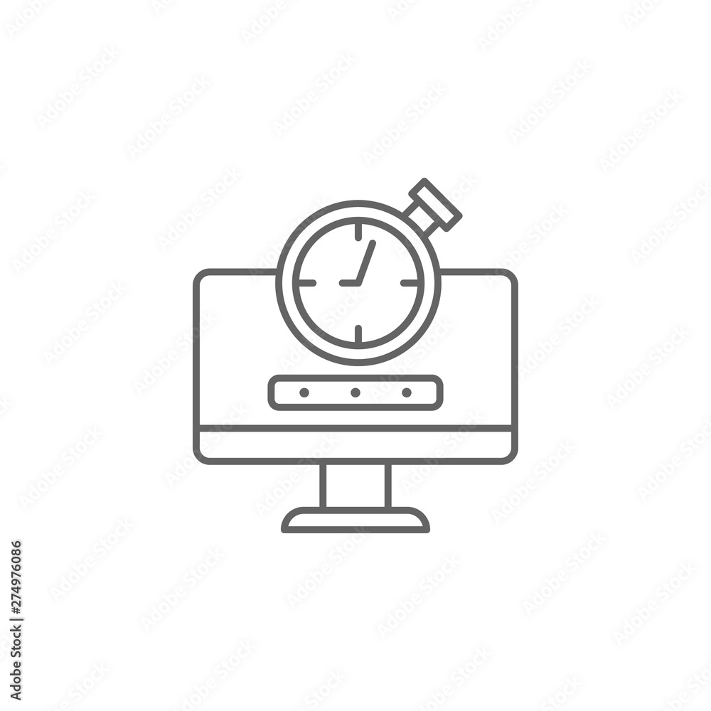 Poster password, time management icon. element of time management icon. thin line icon for website design a