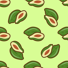 Bright avocado green seamless pattern. Vector illustration.