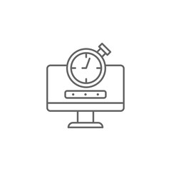 Password, time management icon. Element of time management icon. Thin line icon for website design and development, app development