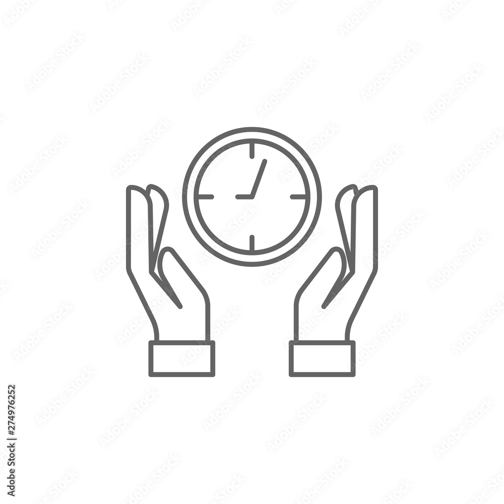 Poster hands, time management icon. element of time management icon. thin line icon for website design and 