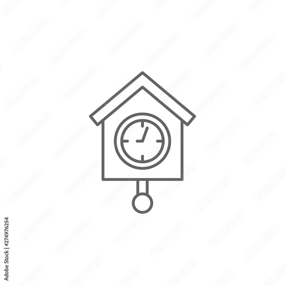 Poster cuckoo clock, time management icon. element of time management icon. thin line icon for website desi