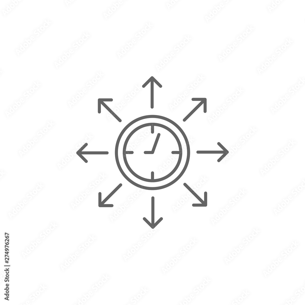 Poster arrow, align, time management icon. element of time management icon. thin line icon for website desi