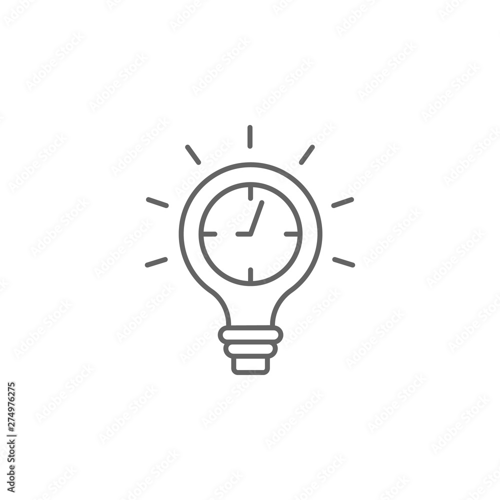 Poster idea, bulb, time management icon. element of time management icon. thin line icon for website design