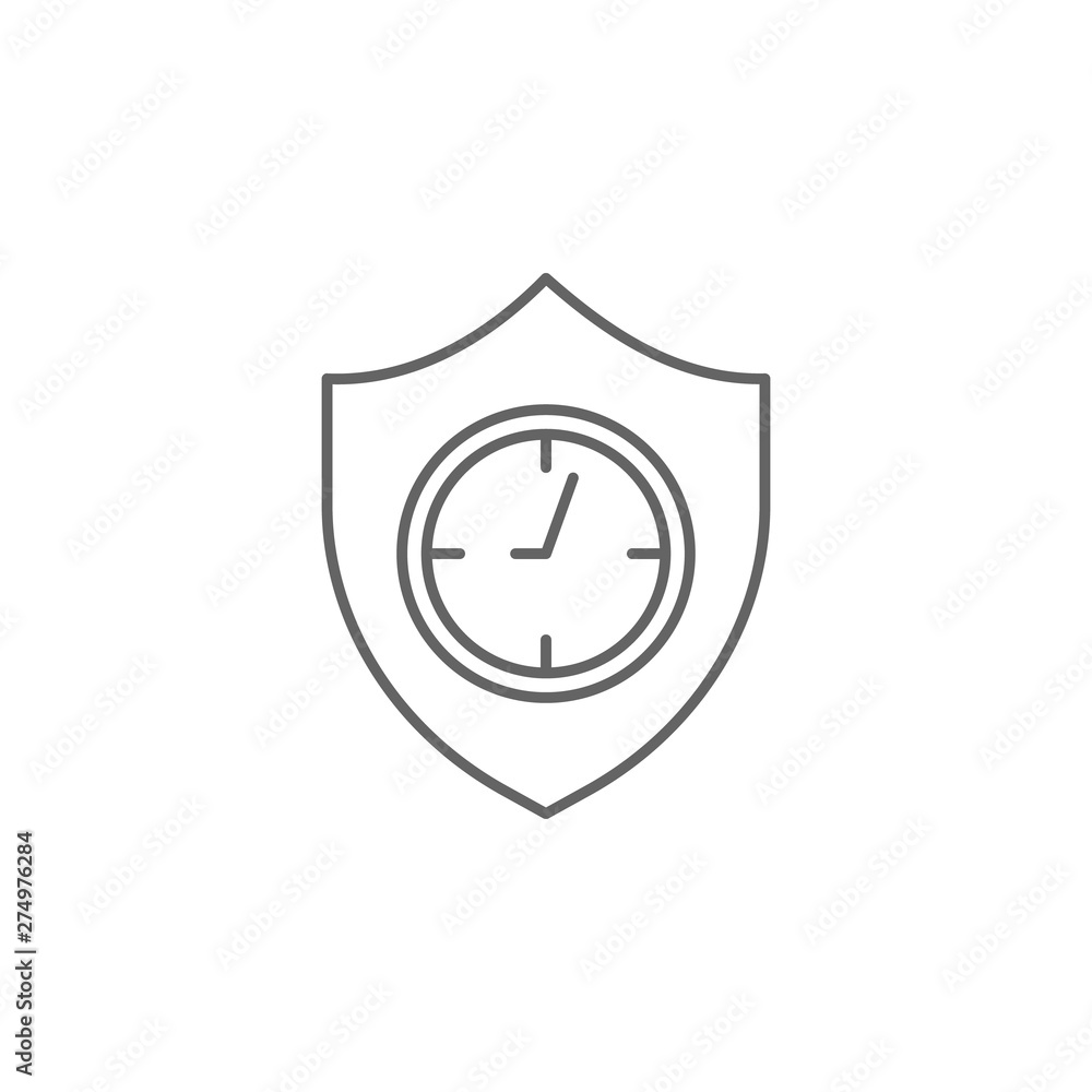 Poster security, time management icon. element of time management icon. thin line icon for website design a