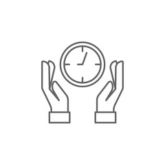 Hands, time management icon. Element of time management icon. Thin line icon for website design and development, app development