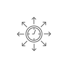 Arrow, align, time management icon. Element of time management icon. Thin line icon for website design and development, app development