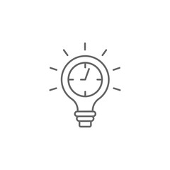Idea, bulb, time management icon. Element of time management icon. Thin line icon for website design and development, app development
