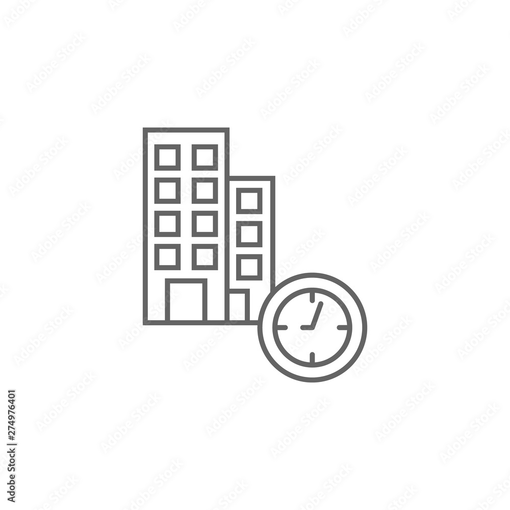 Aufkleber office, building, time management icon. element of time management icon. thin line icon for website 