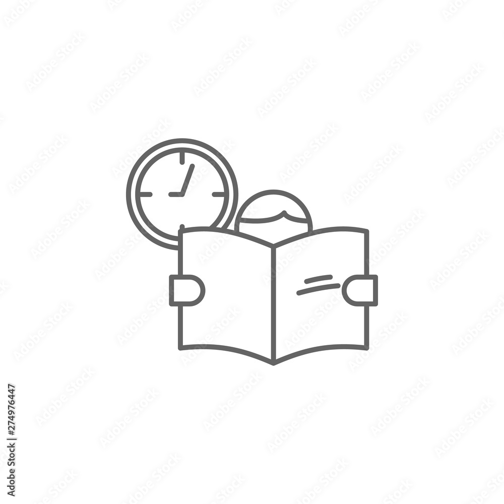 Poster quality, time management icon. element of time management icon. thin line icon for website design an