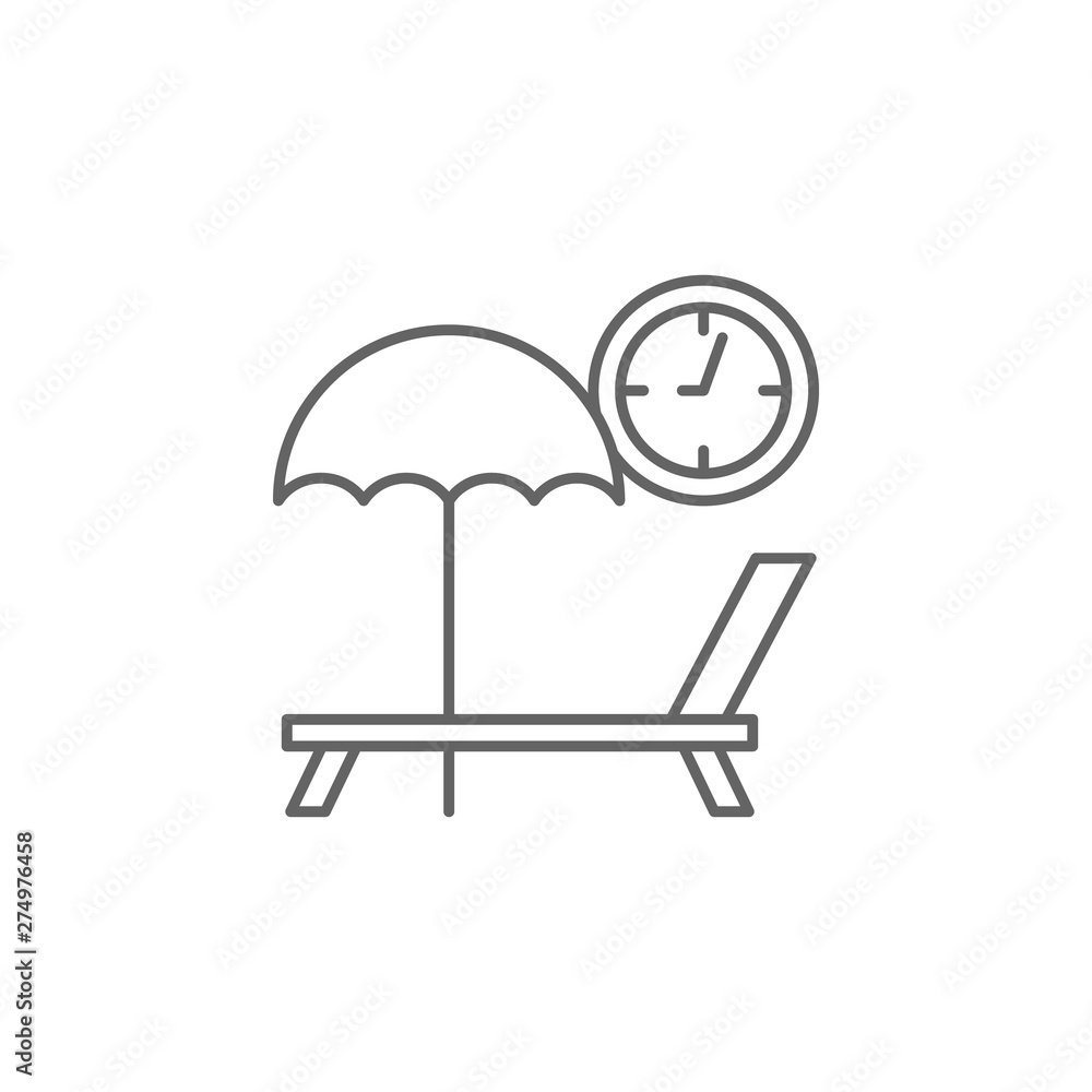 Poster rest time, time management icon. element of time management icon. thin line icon for website design 