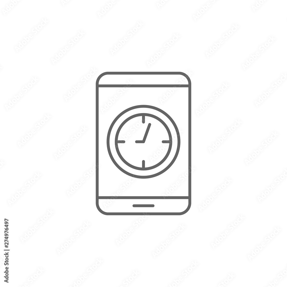 Poster smartphone, time management icon. element of time management icon. thin line icon for website design