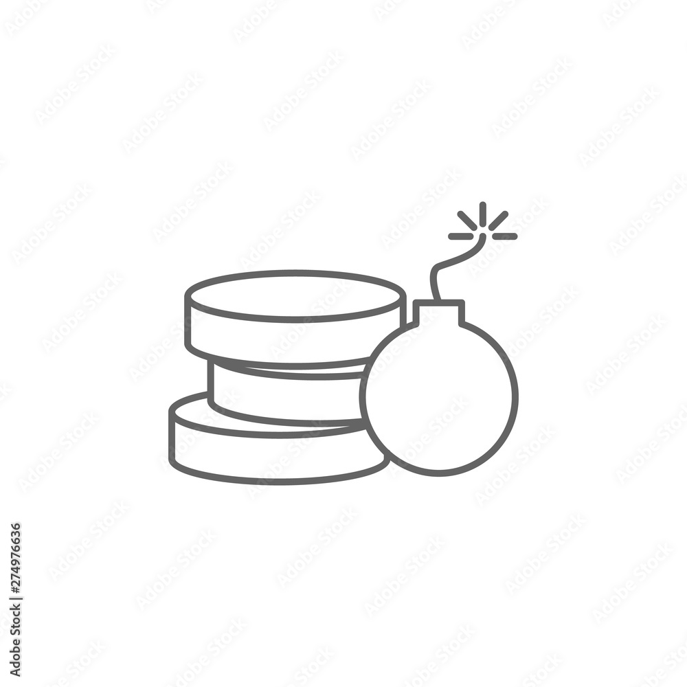 Poster cyber attack, money icon. element of cyber crime icon. thin line icon for website design and develop