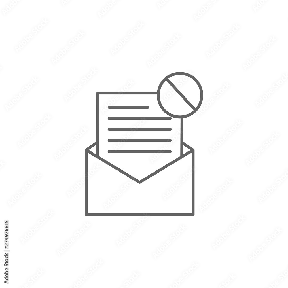 Poster spam, letter, mail icon. element of cyber crime icon. thin line icon for website design and developm